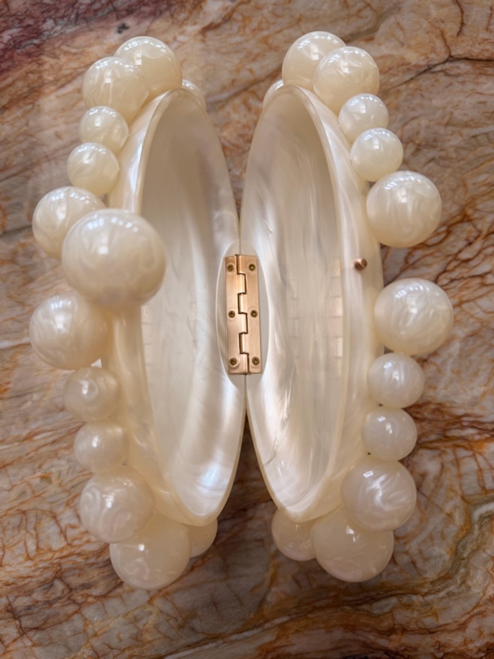 Cult Gaia Jaya Ivory Acrylic Clutch Pearl Handle Rare Worn Once - Picture 5 of 5